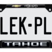 Tahoe 4x4 Open Black License Plate Frame image 1