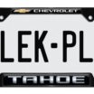 Tahoe Chevy Open Black License Plate Frame image 1