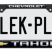 Tahoe Chevy Standard Black License Plate Frame image 1