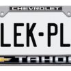 Tahoe Chevy Standard Chrome License Plate Frame image 1