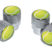 Tennis Ball Valve Stem Caps - Chrome Knurling image 1