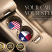Texas & USA Flag Car Coasters image 2