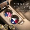 Texas & USA Flag Car Coasters image 2