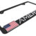 3D American Flag Black Metal License Plate Frame image 2