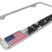 3D American Flag Chrome Metal License Plate Frame image 2