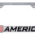 3D American Flag Chrome Metal License Plate Frame image 1