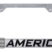 3D American Inverted Flag Chrome Metal License Plate Frame image 1