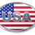 USA Flag Oval Chrome Emblem image 1