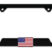 3D Modern American Flag Black Metal Open License Plate Frame image 1