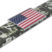 3D Modern American Flag Camo Metal Open License Plate Frame image 6