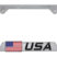 3D USA American Flag Chrome Metal Open License Plate Frame image 1