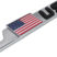 3D USA American Flag Chrome Metal Open License Plate Frame image 4