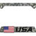 3D USA American Flag Camo Metal Open License Plate Frame image 1