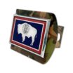 Wyoming Flag Woodland Camo Hitch Cover image 3
